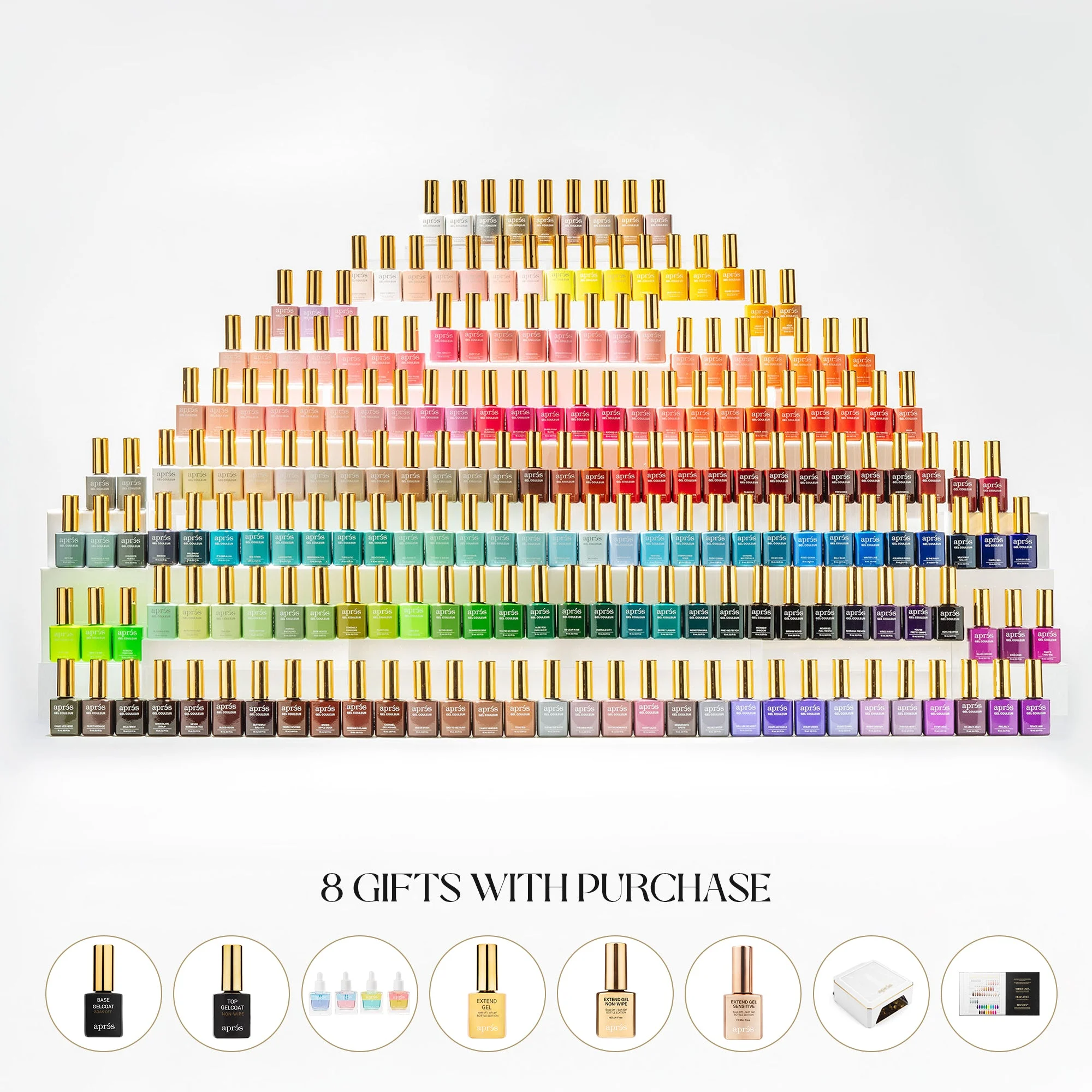 200 Gel Couleur Complete Bundle Set + Nova Lamp & Essentials - Aprés Nail