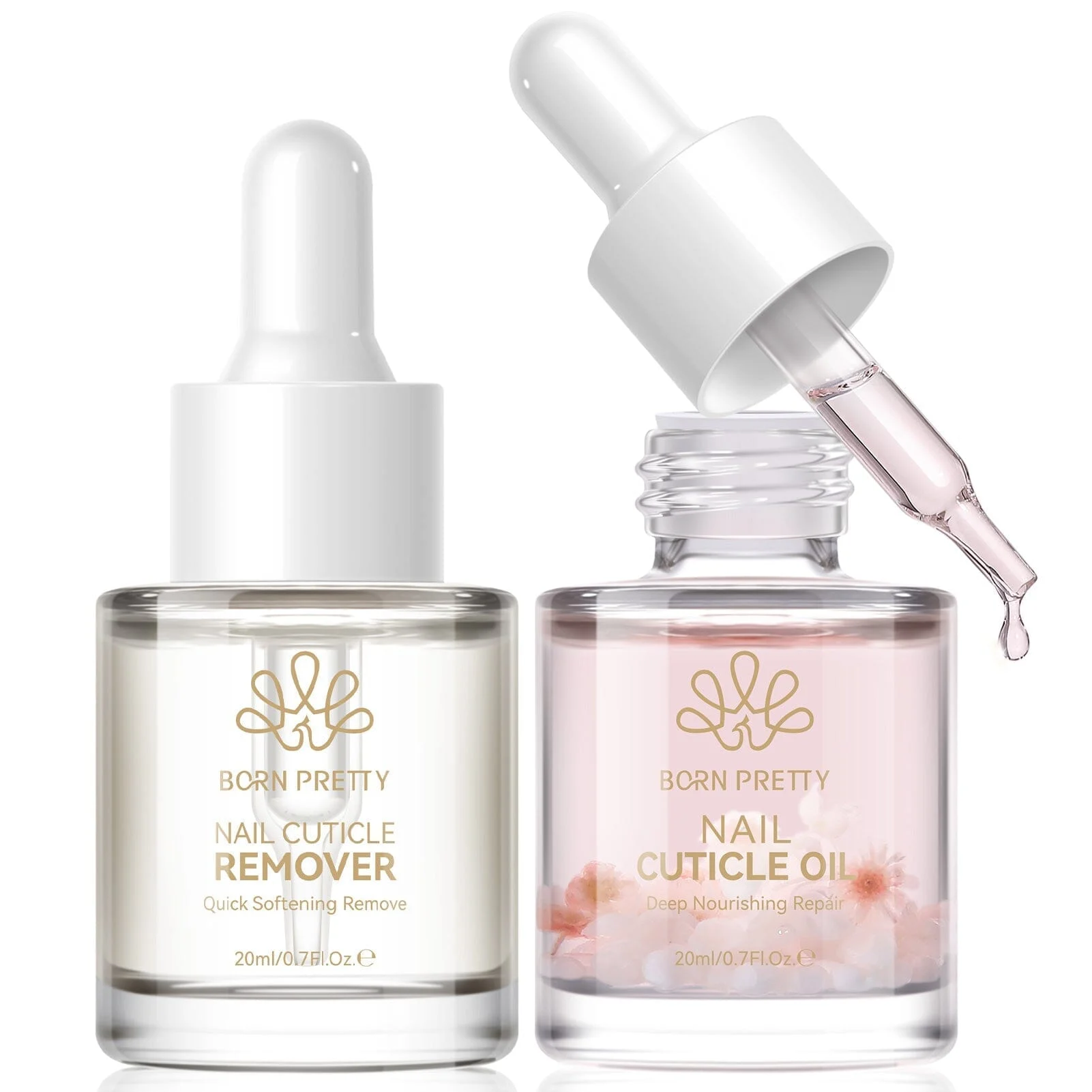 2pcs Set Nail Cuticle Remover & Cuticle Oil 20ml