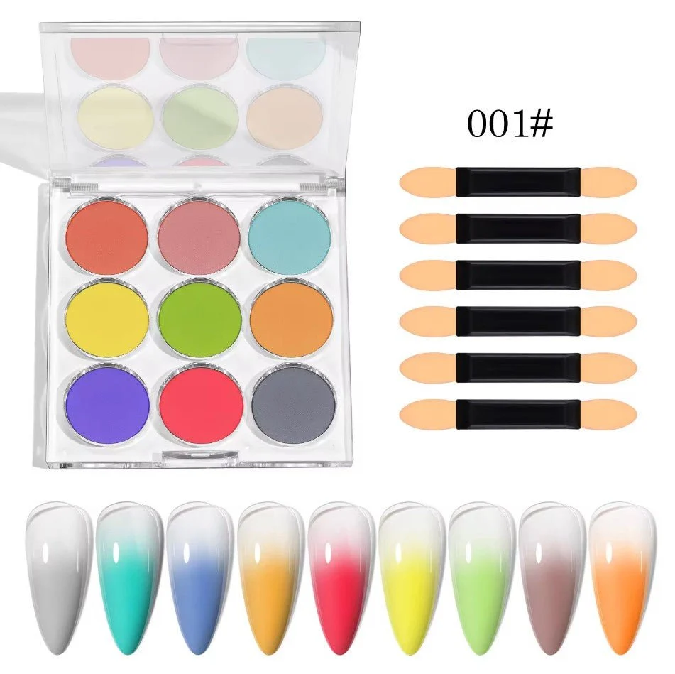 9 Colors Gradient Nail Powder 001# Lucky Charm