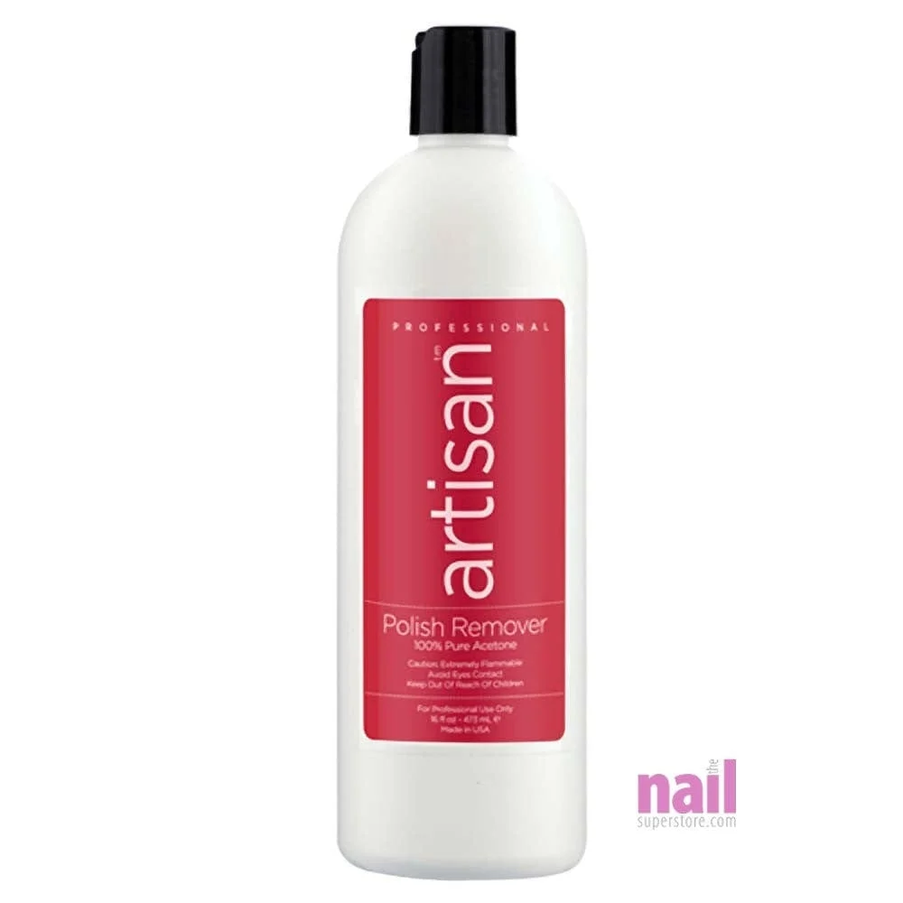 Artisan Nail Polish Remover | 100% Pure Acetone - Removes Polish Instantly - 16 oz