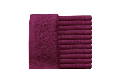 ProTex Luxe3 Hand Towels, Garnet Burgundy, 16"x29", 12-Pack
