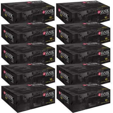 Sanek Nitrile Gloves Power Free Medium Black - Case Pack of 10 Boxes of 100 Gloves